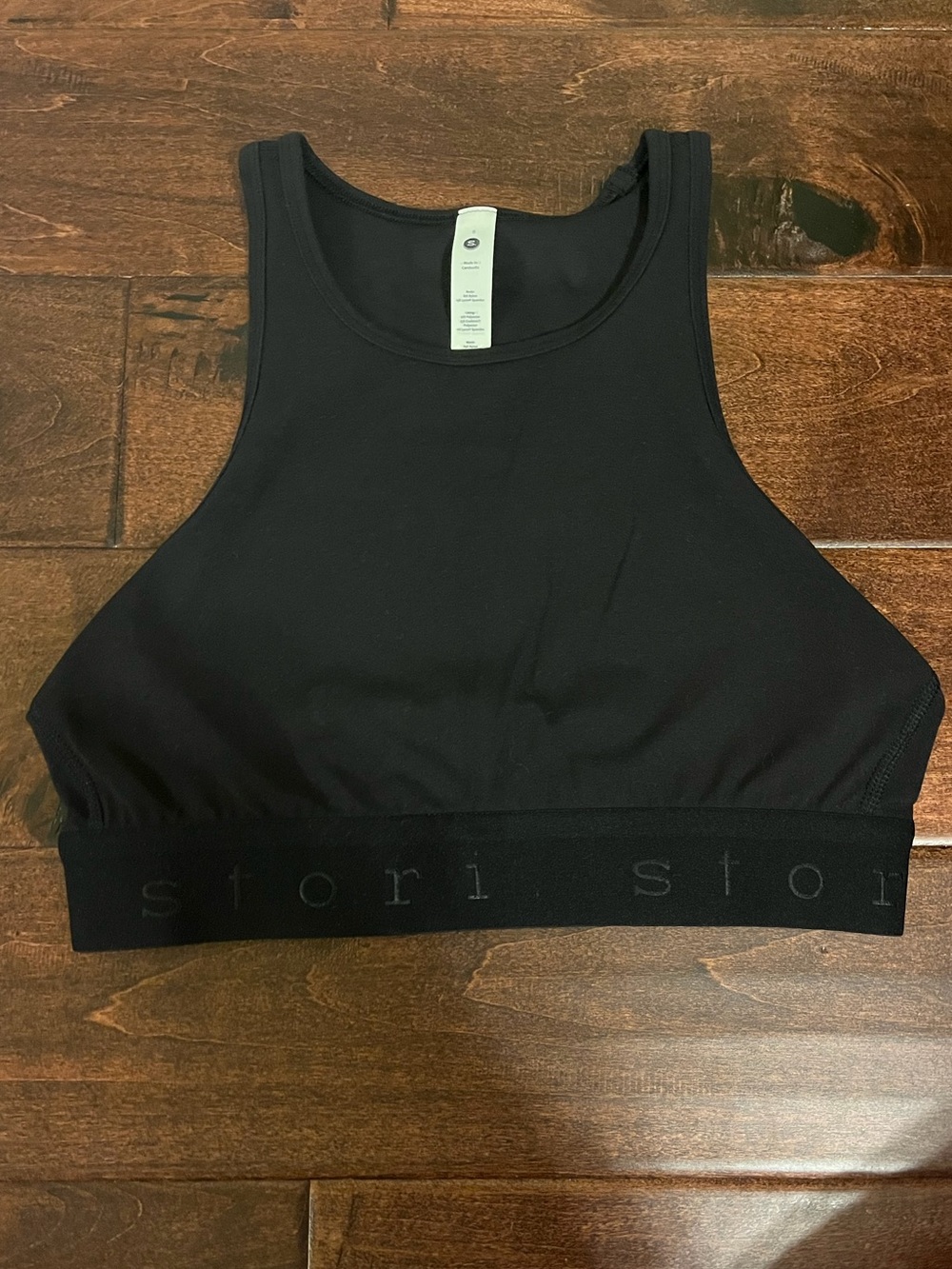 Stori Black High-Neck Crop Sports Bralette